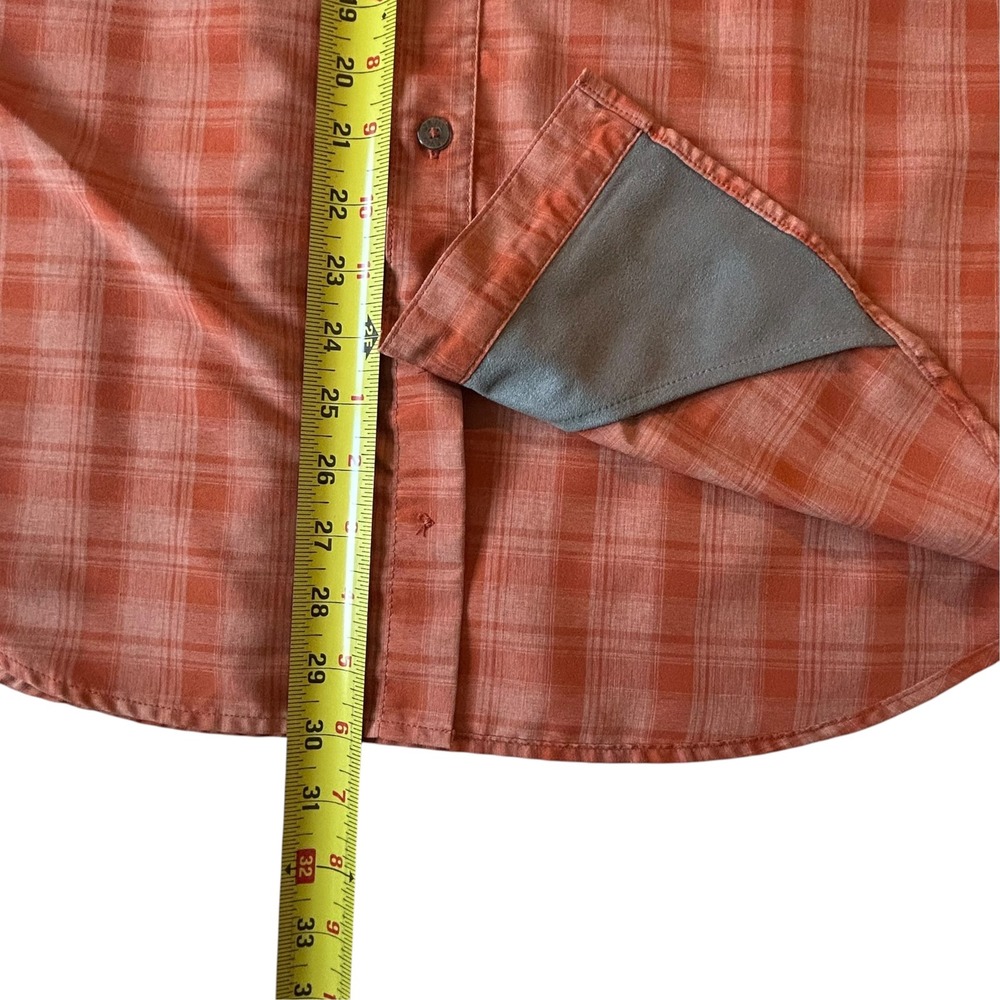 Orvis Classic Collection Mens Large Orange Plaid Short Sleeve Fishing Shirt - Picture 5 of 8